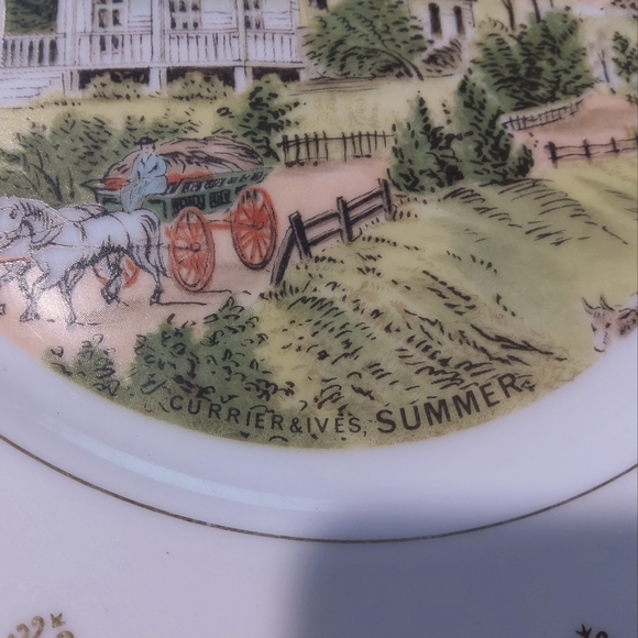 Rare VTG 70s Currier & Ives "Summer" collector's plate-8" D - Picture 2 of 9